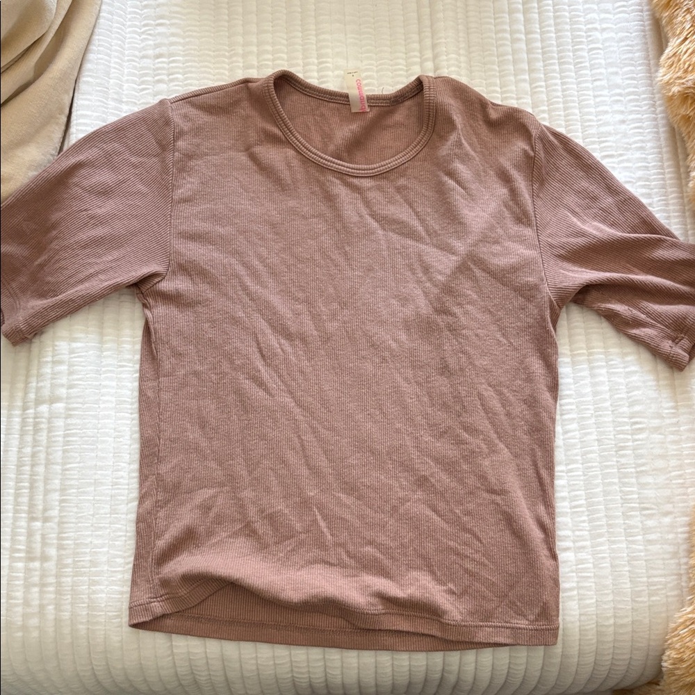 Commando luxury rib ballet short sleeve Cocoa
